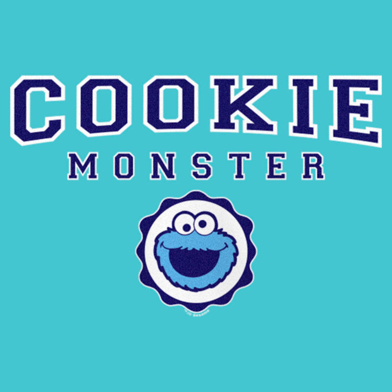 Girl's Sesame Street Cookie Monster Collegiate T-Shirt