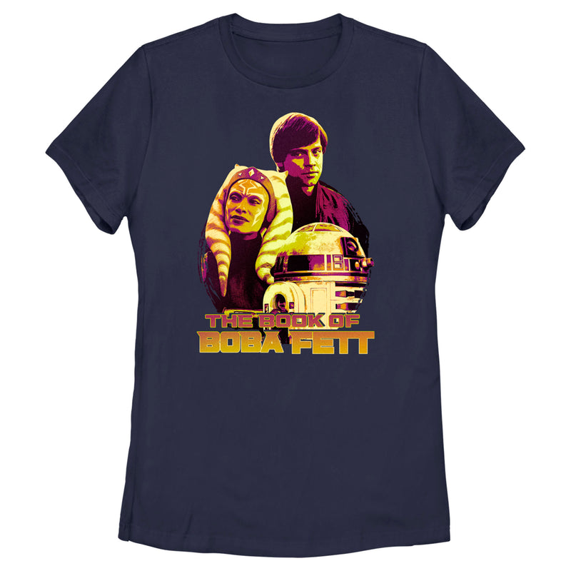 Women's Star Wars: The Book of Boba Fett R2-D2, Skywalker, Tano Old Friends T-Shirt