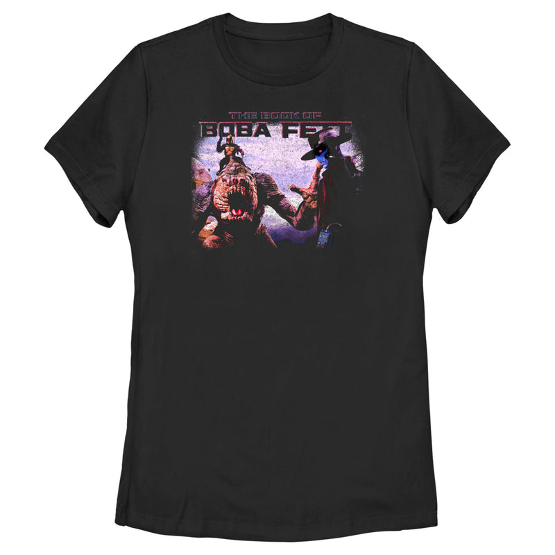 Women's Star Wars: The Book of Boba Fett Cad Bane Rancor and Boba Standoff T-Shirt