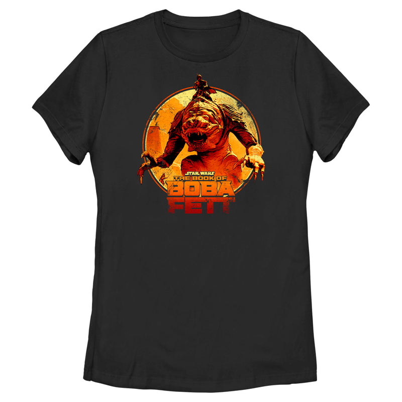 Women's Star Wars: The Book of Boba Fett Riding the Rancor T-Shirt