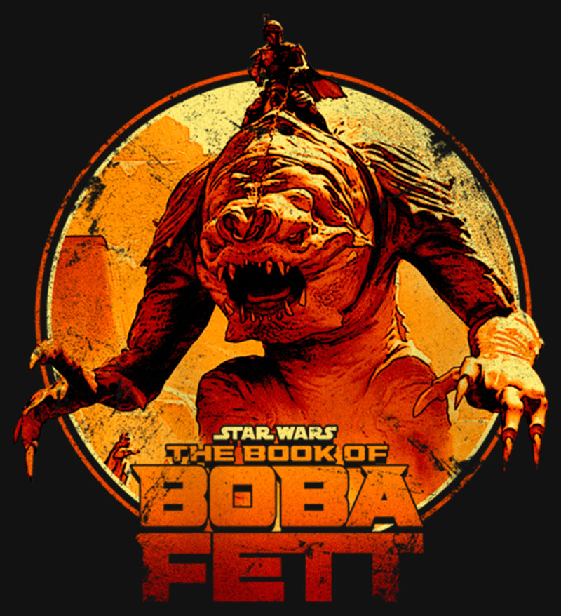 Girl's Star Wars: The Book of Boba Fett Riding the Rancor T-Shirt