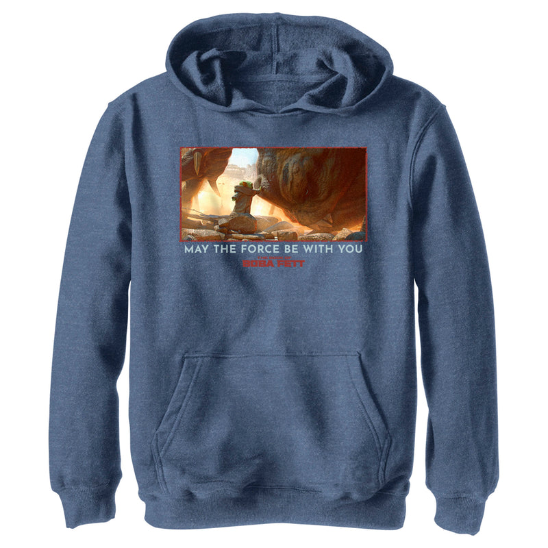 Boy's Star Wars: The Book of Boba Fett Grogu Taming the Rancor May the Force be With You Pull Over Hoodie