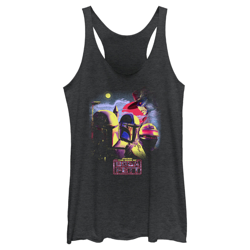 Women's Star Wars: The Book of Boba Fett Cad Bane vs Shand, Djarin, & Boba Fett Racerback Tank Top