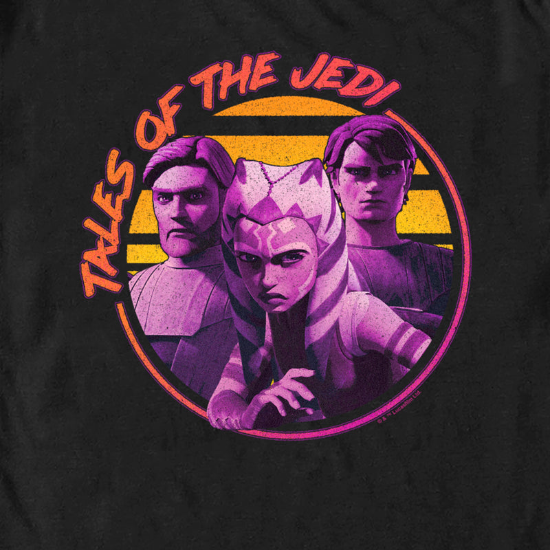 Men's Star Wars: Tales of the Jedi Distressed Obi-Wan Ahsoka and Anakin T-Shirt