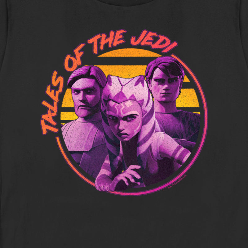 Women's Star Wars: Tales of the Jedi Distressed Obi-Wan Ahsoka and Anakin T-Shirt