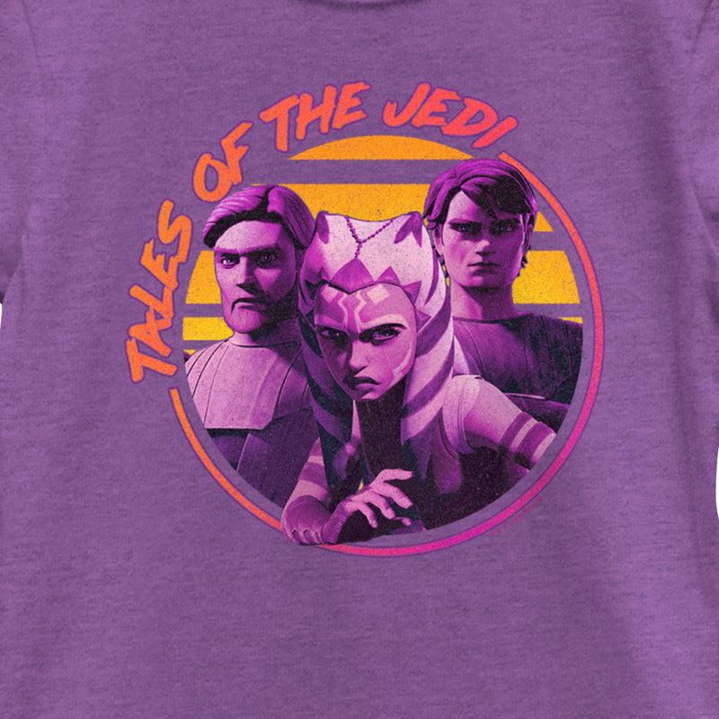 Girl's Star Wars: Tales of the Jedi Distressed Obi-Wan Ahsoka and Anakin T-Shirt