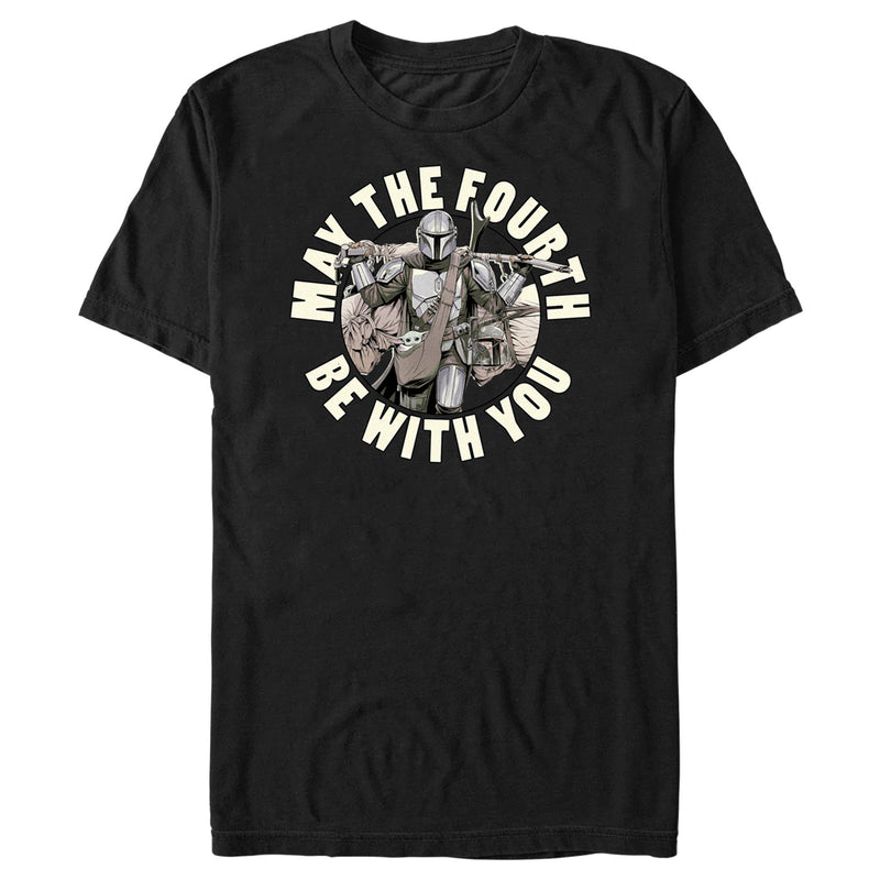 Men's Star Wars: The Mandalorian Grogu and Din Djarin May the Fourth Be With You T-Shirt