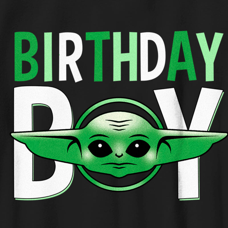 Boy's Star Wars: The Mandalorian Grogu Green Birthday Boy T-Shirt