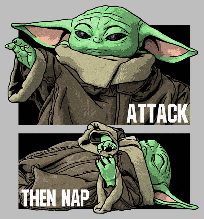 Men's Star Wars: The Mandalorian Grogu Attack Then Nap T-Shirt