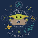 Men's Star Wars: The Mandalorian Grogu This is the Way Celestial Doodle T-Shirt