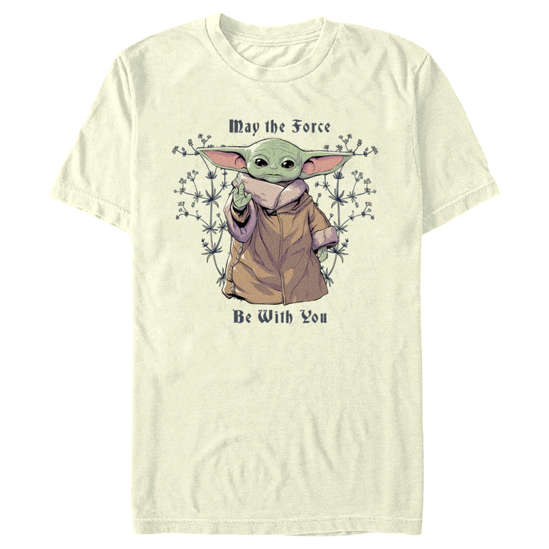 Men's Star Wars: The Mandalorian Grogu May the Force be With You Wildflowers T-Shirt