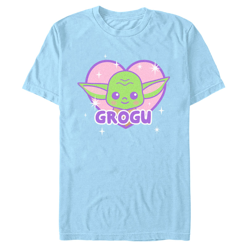 Men's Star Wars: The Mandalorian Kawaii Grogu Heart T-Shirt