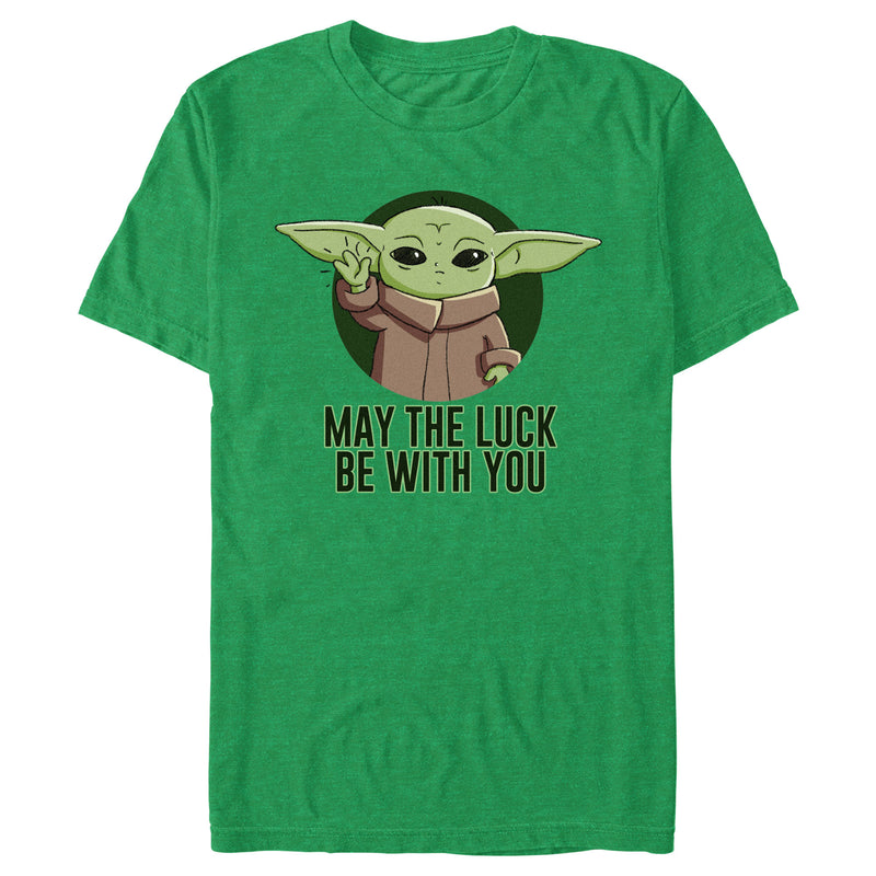 Men's Star Wars: The Mandalorian St. Patrick's Day Grogu May the Luck Be With You T-Shirt