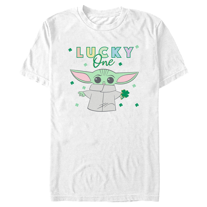 Men's Star Wars: The Mandalorian St. Patrick's Day Grogu Lucky One Shamrock T-Shirt