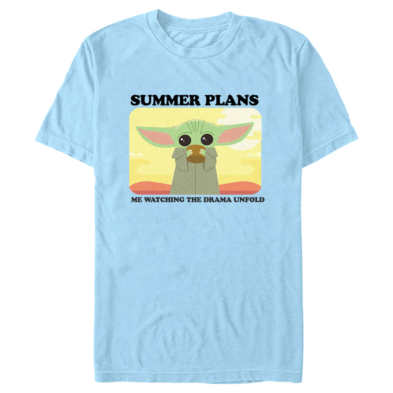 Men's Star Wars: The Mandalorian Grogu Summer Plans Me Watching the Drama Unfold T-Shirt