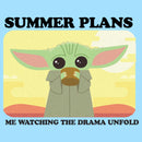Men's Star Wars: The Mandalorian Grogu Summer Plans Me Watching the Drama Unfold T-Shirt