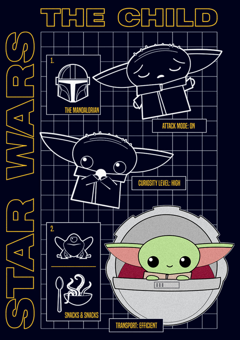 Men's Star Wars: The Mandalorian Grogu The Child Schematic T-Shirt