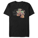 Men's Star Wars: The Mandalorian Grogu Space Star Wars Logo T-Shirt