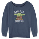 Junior's Star Wars: The Mandalorian Christmas Grogu Galaxy's Greetings Sweatshirt