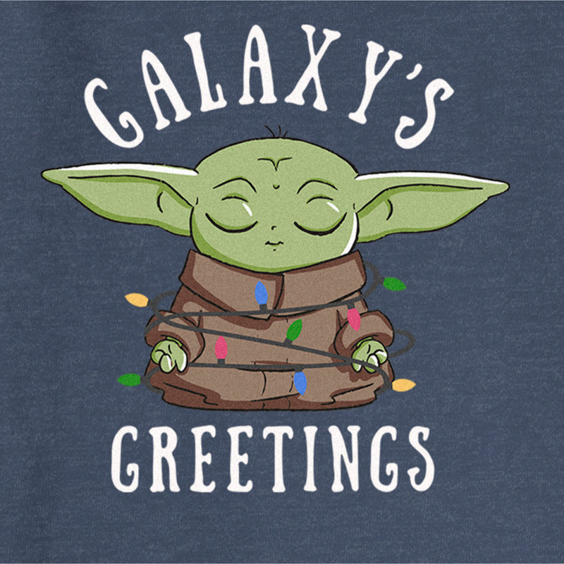 Junior's Star Wars: The Mandalorian Christmas Grogu Galaxy's Greetings Sweatshirt