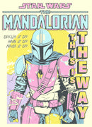 Men's Star Wars: The Mandalorian Din Djarin Colorful Comic Book Cover T-Shirt