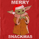 Men's Star Wars: The Mandalorian Christmas Grogu Merry Snackmas T-Shirt