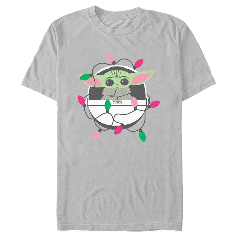 Men's Star Wars: The Mandalorian Grogu Christmas Lights T-Shirt