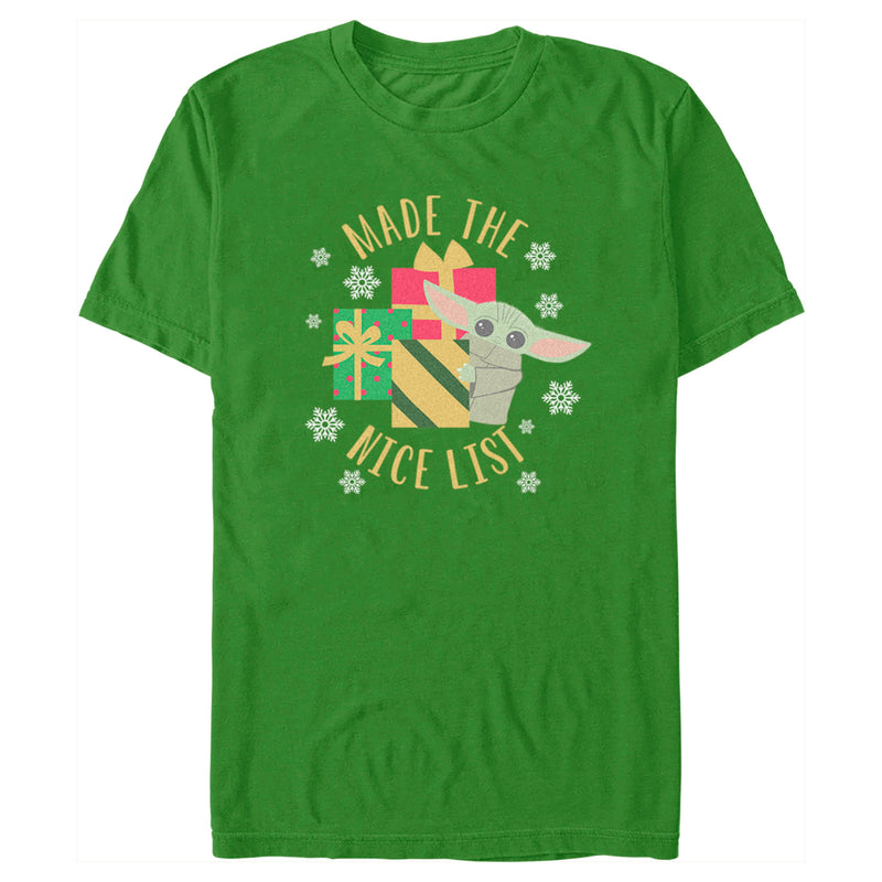 Men's Star Wars: The Mandalorian Christmas Grogu Made the Nice List T-Shirt