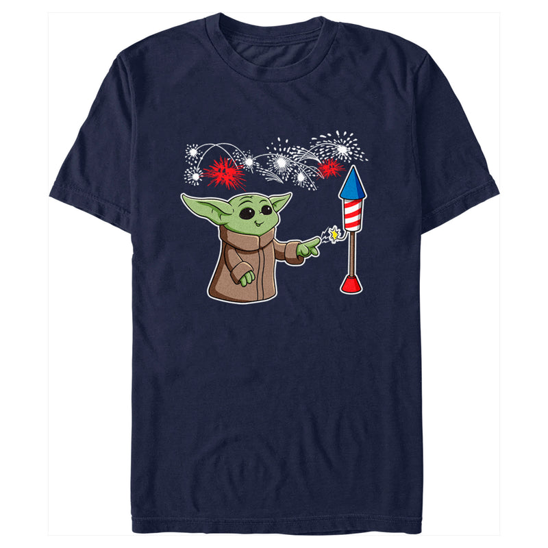 Men's Star Wars: The Mandalorian Fourth of July Grogu Firecracker T-Shirt