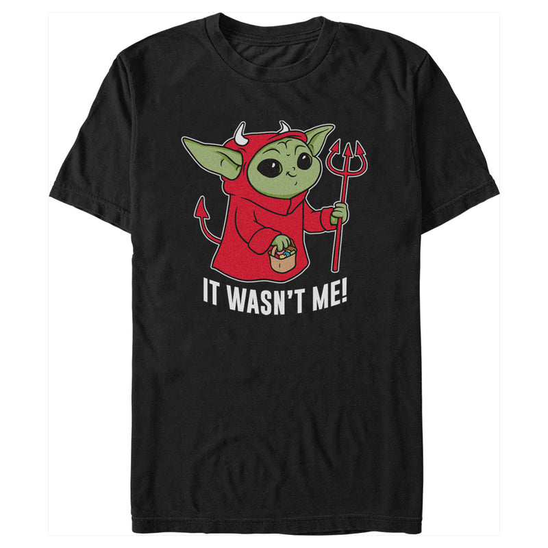 Men's Star Wars: The Mandalorian Halloween Grogu Devil Costume It Wasn't Me T-Shirt