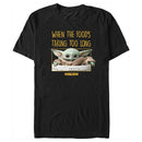 Men's Star Wars: The Mandalorian Grogu When The Food's Taking too Long Meme T-Shirt