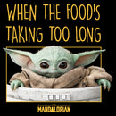 Men's Star Wars: The Mandalorian Grogu When The Food's Taking too Long Meme T-Shirt