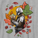 Boy's Star Wars: The Mandalorian Grogu and Din Djarin Fall Leaves Love T-Shirt