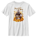 Boy's Star Wars: The Mandalorian Grogu and Din Djarin Thankful is the Way T-Shirt