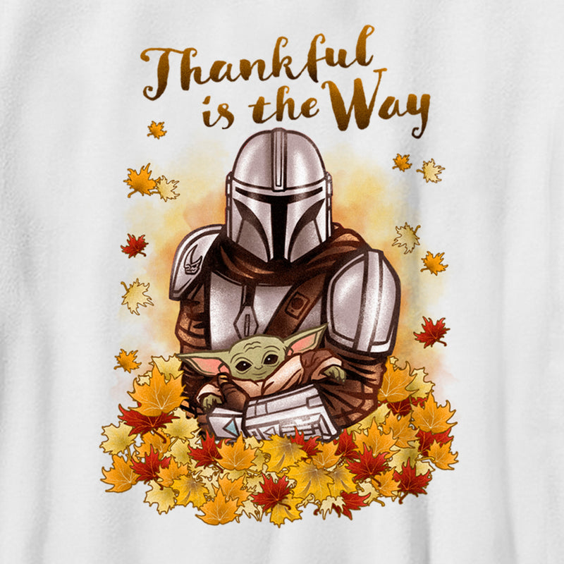 Boy's Star Wars: The Mandalorian Grogu and Din Djarin Thankful is the Way T-Shirt