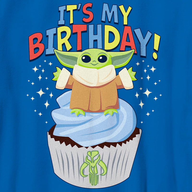 Boy's Star Wars: The Mandalorian It's My Birthday Grogu Cupcake T-Shirt