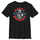 Boy's Star Wars: The Mandalorian Grogu and Din Djarin Happy Birthday T-Shirt