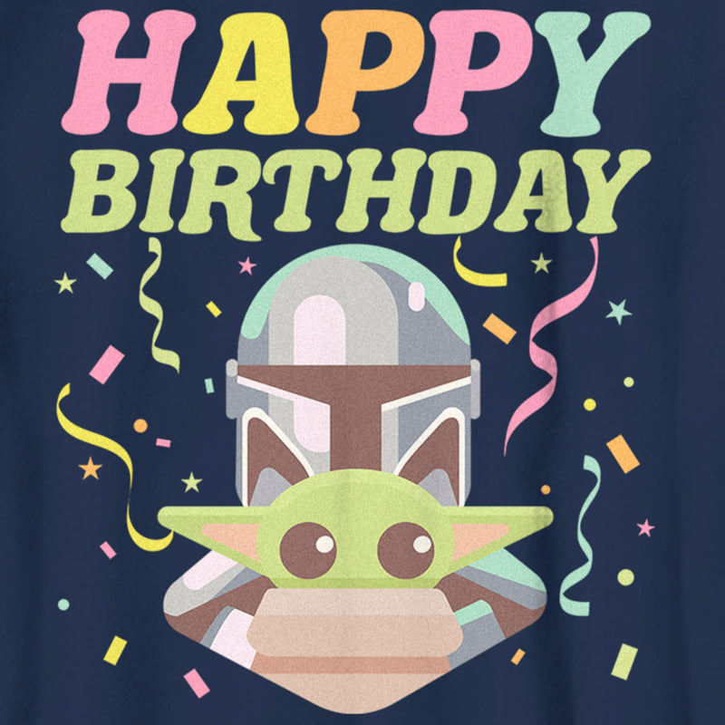 Boy's Star Wars: The Mandalorian Happy Birthday Mando and Grogu T-Shirt