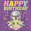 Girl's Star Wars: The Mandalorian Happy Birthday Mando and Grogu T-Shirt