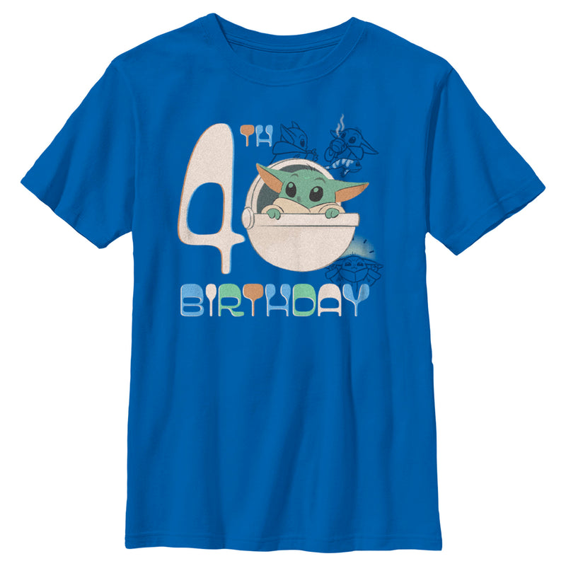 Boy's Star Wars: The Mandalorian Grogu 4th Birthday T-Shirt