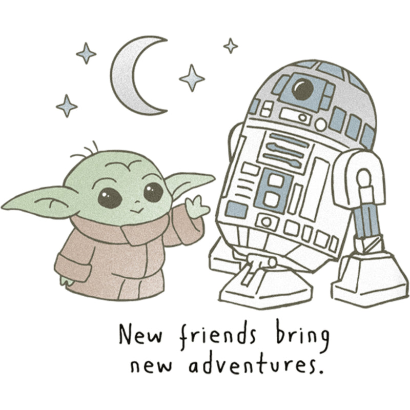 Toddler's Star Wars: The Mandalorian Grogu and R2-D2 New Friends Bring New Adventures T-Shirt