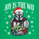 Junior's Star Wars: The Mandalorian Christmas Grogu and Din Djarin Joy is the Way T-Shirt