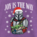 Girl's Star Wars: The Mandalorian Christmas Grogu and Din Djarin Joy is the Way T-Shirt