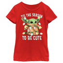 Girl's Star Wars: The Mandalorian Christmas Grogu 'Tis the Season to be Cute T-Shirt