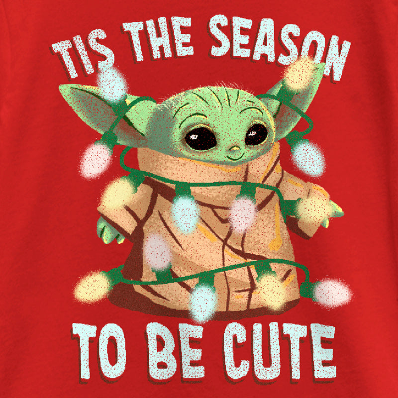 Girl's Star Wars: The Mandalorian Christmas Grogu 'Tis the Season to be Cute T-Shirt