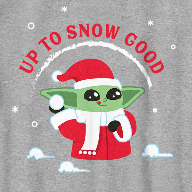 Boy's Star Wars: The Mandalorian Christmas Grogu Up to Snow Good T-Shirt