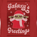 Women's Star Wars: The Mandalorian Christmas Grogu Galaxy's Greetings Cute T-Shirt