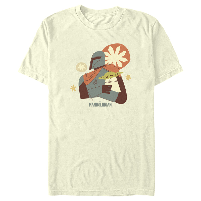 Men's Star Wars: The Mandalorian Grogu and Mando Minimalist Sketch T-Shirt