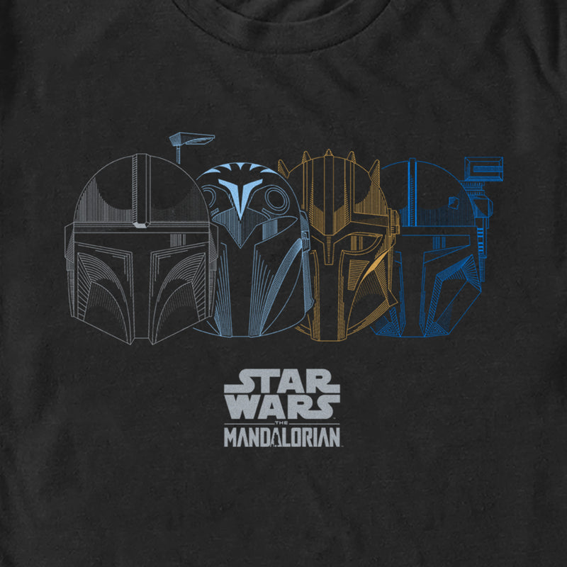 Men's Star Wars: The Mandalorian Helmets Sketch T-Shirt