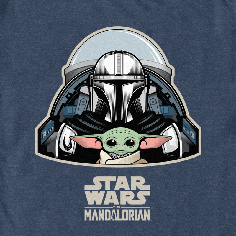 Men's Star Wars: The Mandalorian Grogu and Din Djarin Take Flight T-Shirt